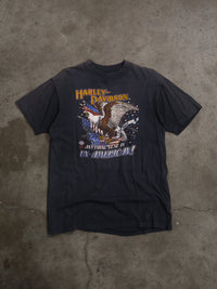 1980S 'ANYTHING ELSE IS UN-AMERICAN' HARLEY DAVIDSON 3D EMBLEM TEE