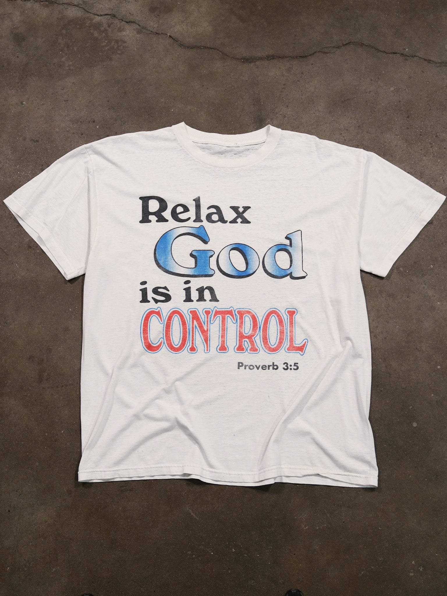 1990S 'GOD IS IN CONTROL' JESUS TEE