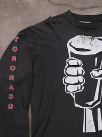 1990S FADED & DISTRESSED CROPPED 'TORNADO' LONGSLEEVE TEE