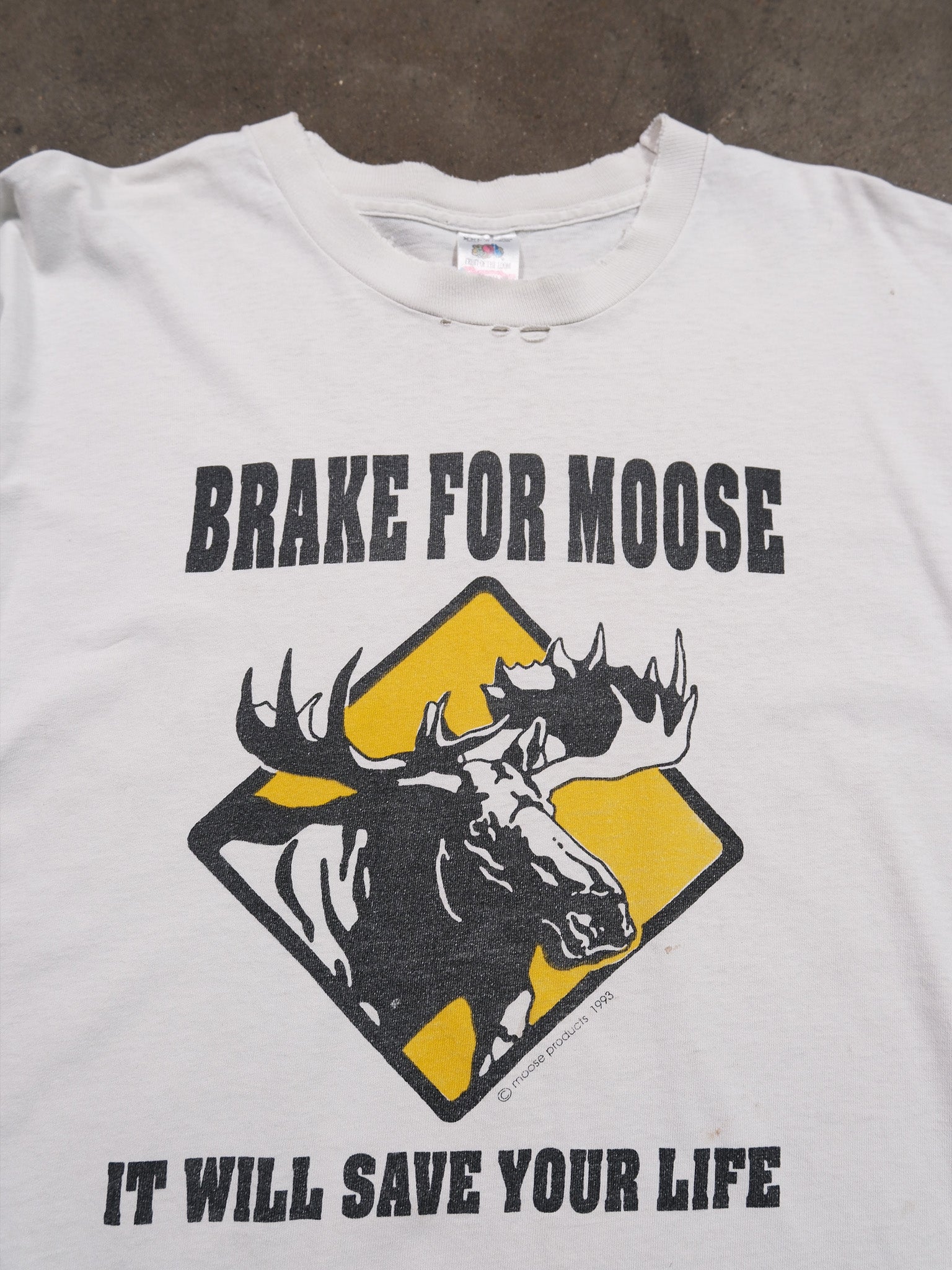 1993 'BRAKE FOR MOOSE' TEE