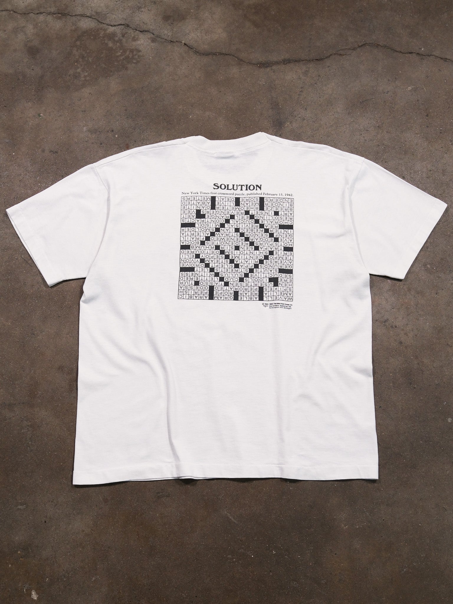 1984 'NEW YORK TIMES CROSSWORD' TEE