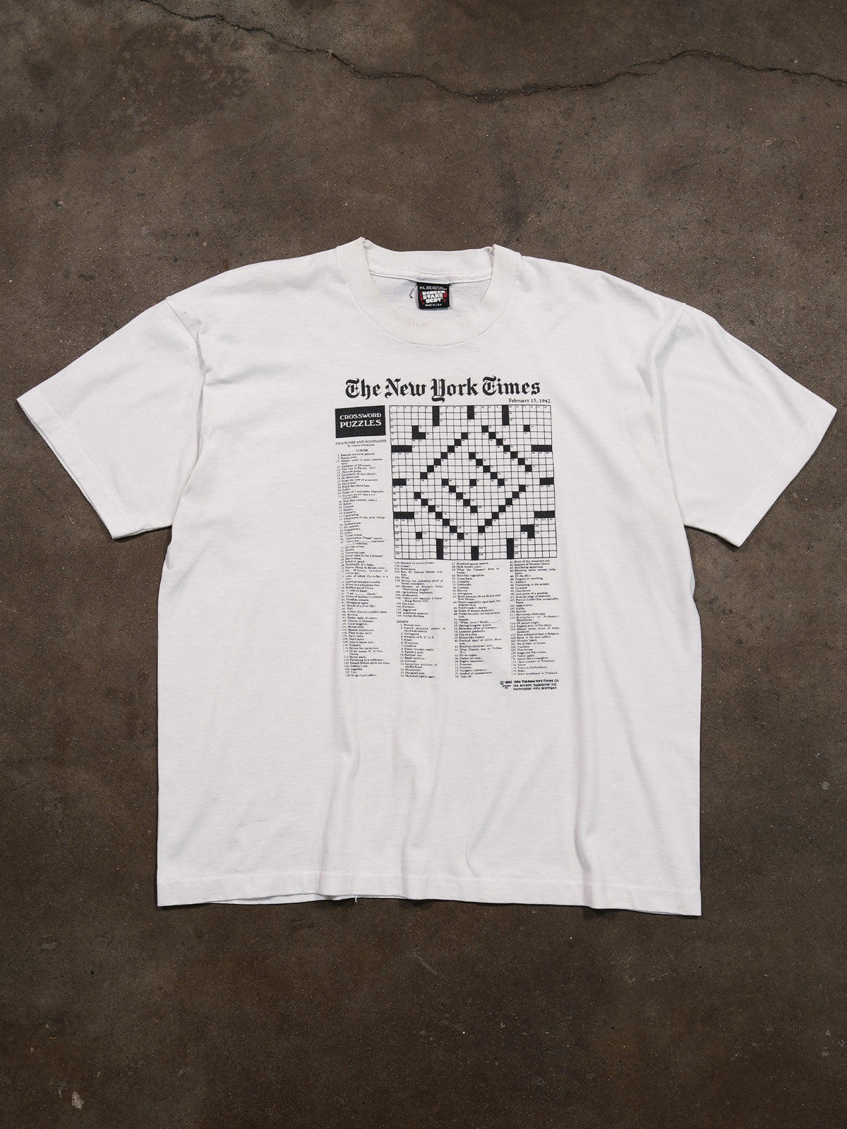 1984 'NEW YORK TIMES CROSSWORD' TEE