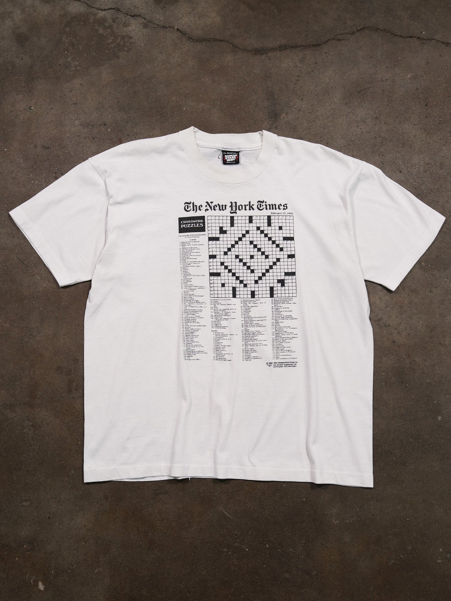 1984 'NEW YORK TIMES CROSSWORD' TEE