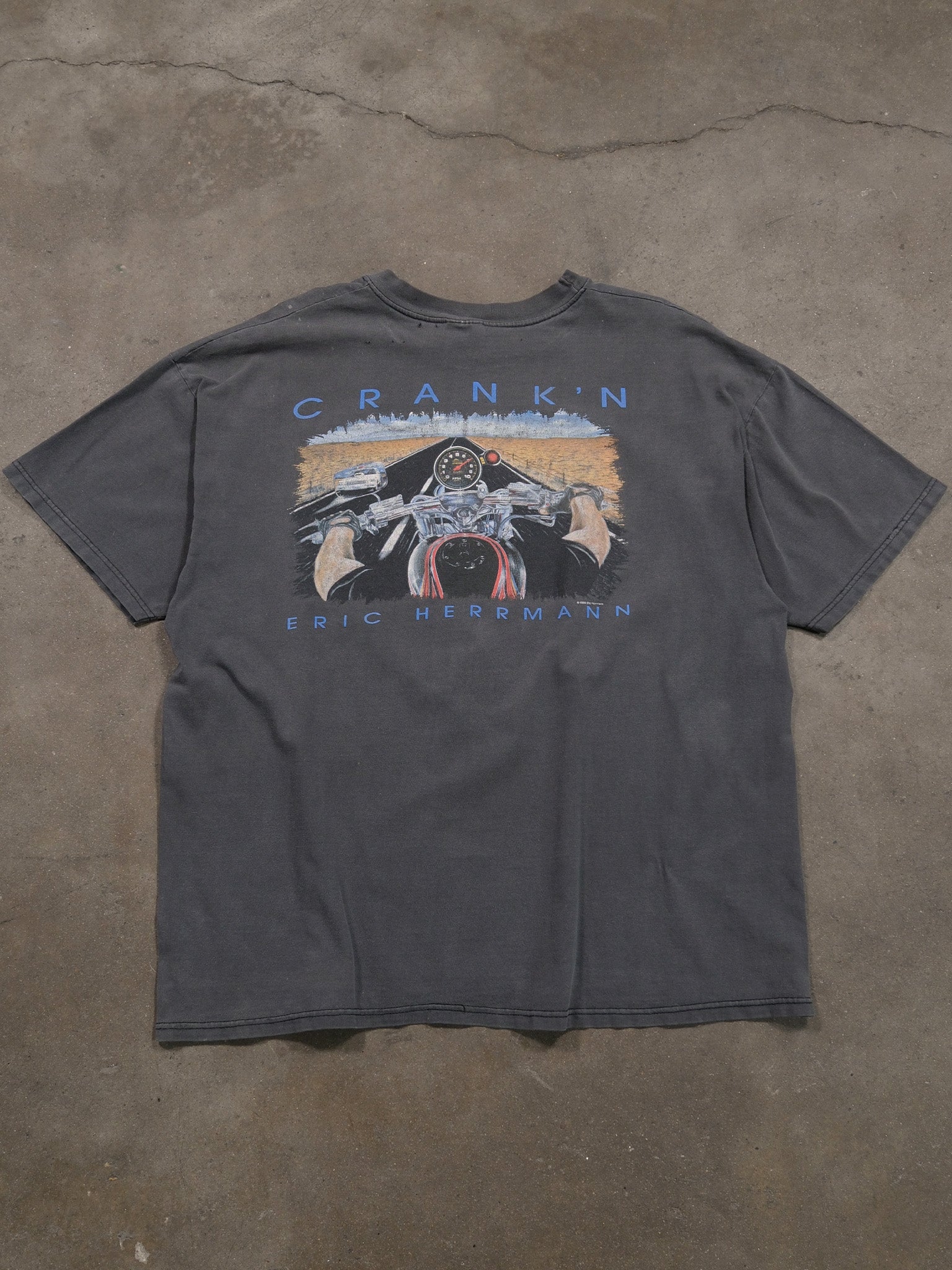 1990S SUNFADED 'CRANKN' MOTORCYCLE TEE