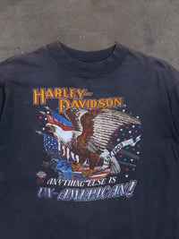 1980S 'ANYTHING ELSE IS UN-AMERICAN' HARLEY DAVIDSON 3D EMBLEM TEE