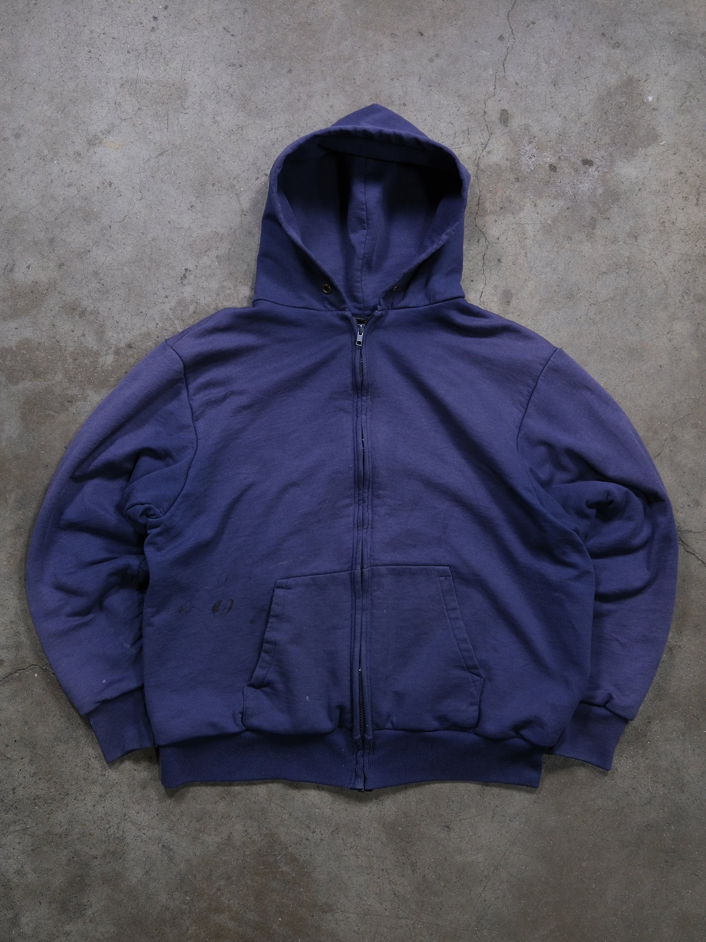 1990S NAVY BLUE THERMAL LINED ZIPUP SWEATSHIRT
