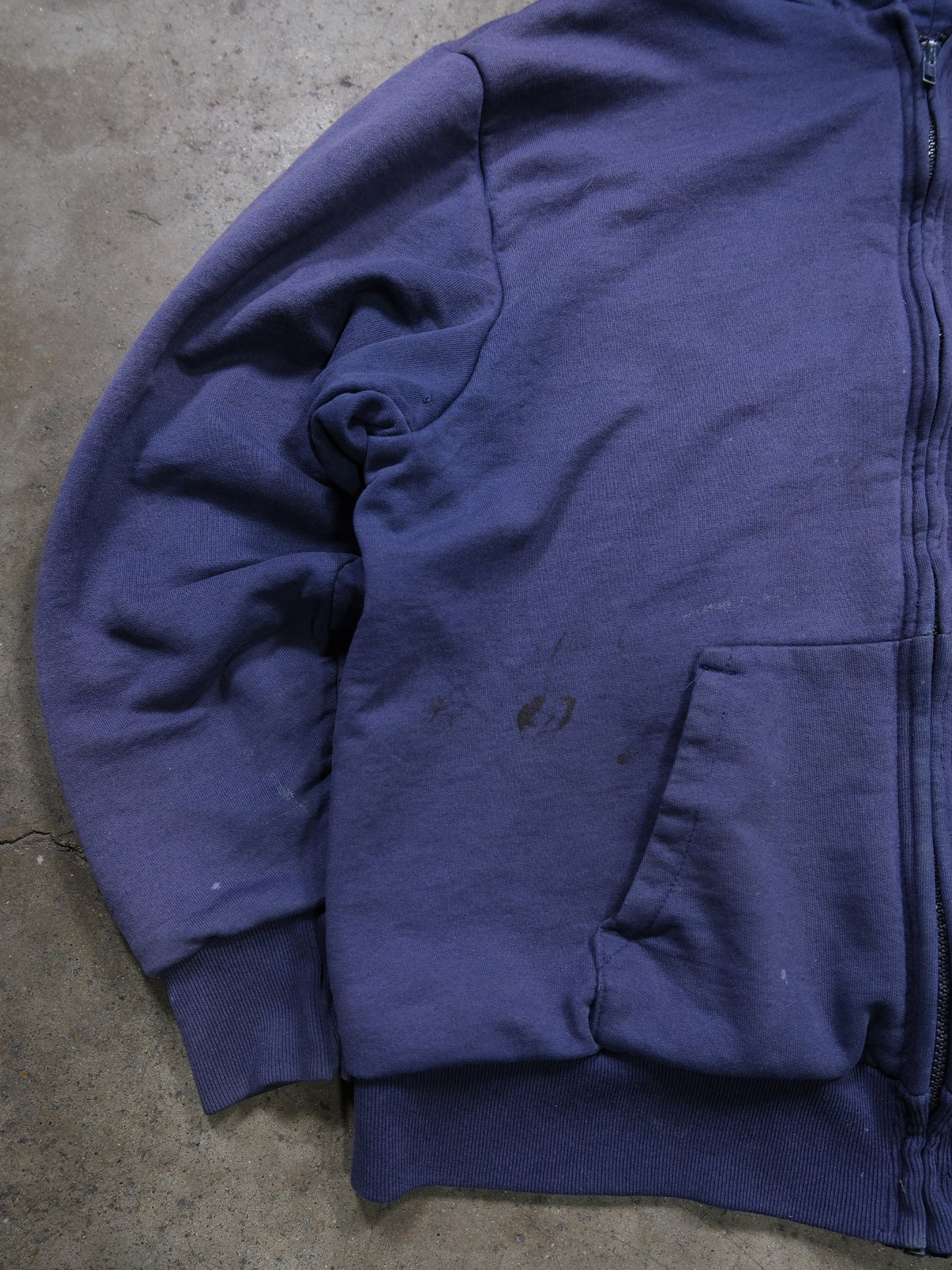 1990S NAVY BLUE THERMAL LINED ZIPUP SWEATSHIRT
