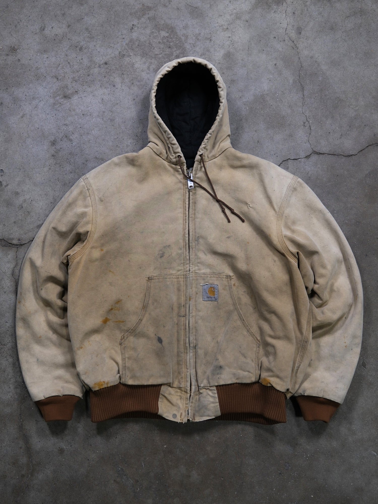 VINTAGE TAN CARHARTT HOODED JACKET