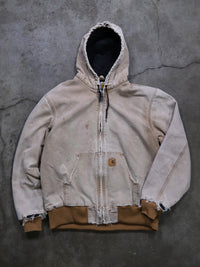 VINTAGE SANDSTONE DISTRESSED CARHARTT HOODED JACKET