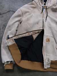 VINTAGE SANDSTONE DISTRESSED CARHARTT HOODED JACKET