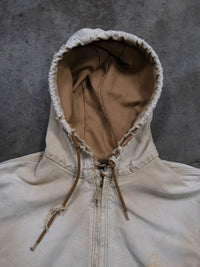 VINTAGE DISTRESSED TAN HOODED CARHARTT JACKET