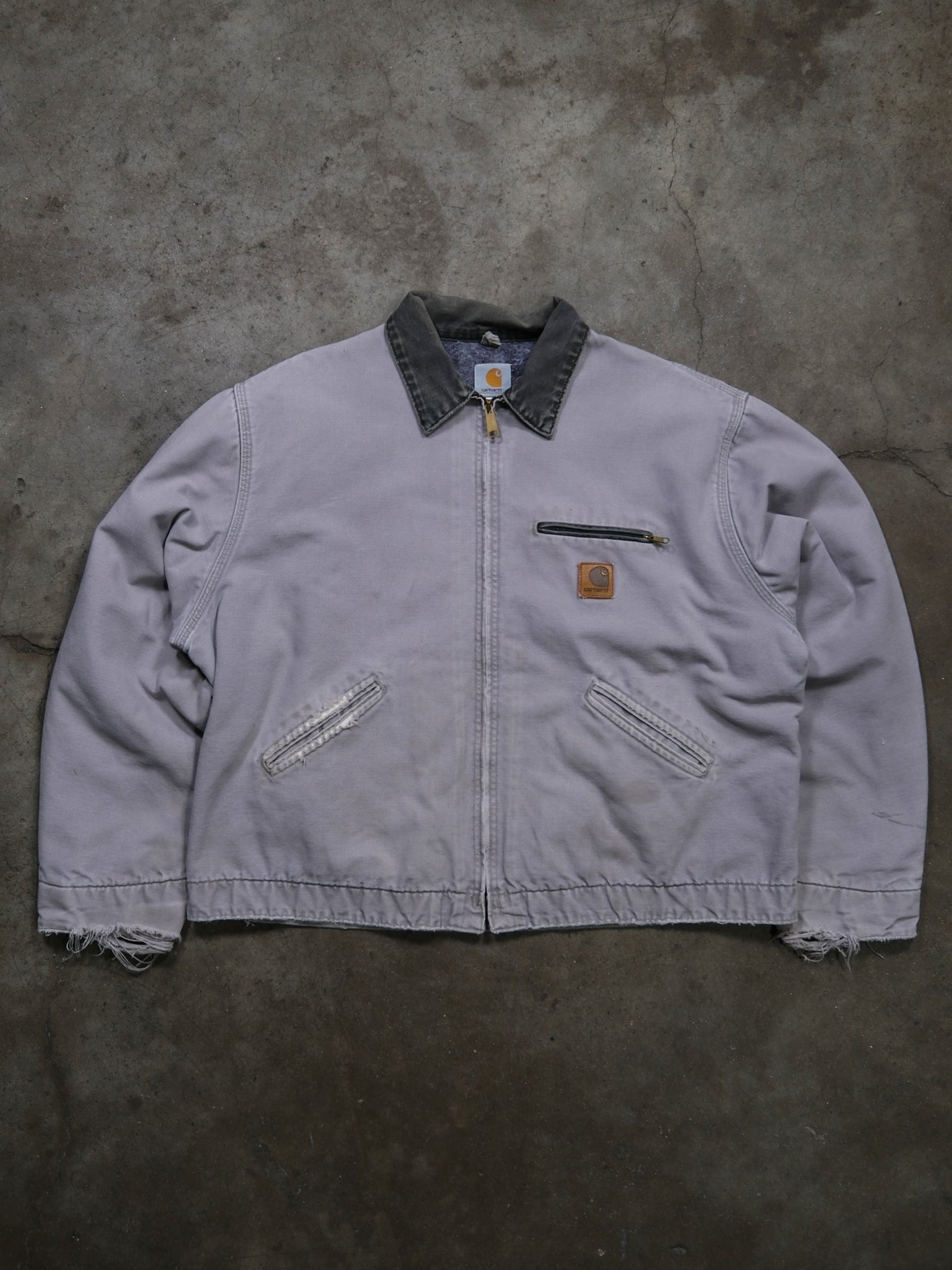 VINTAGE GRAY BLANKET LINED DETROIT CARHARTT JACKET