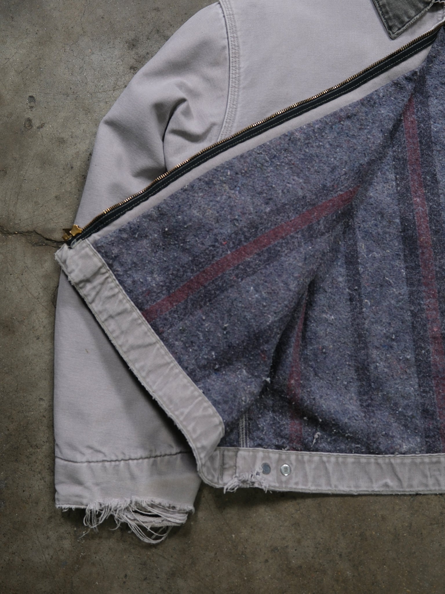 VINTAGE GRAY BLANKET LINED DETROIT CARHARTT JACKET