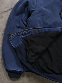 VINTAGE NAVY BLUE 'ASC' EMBROIDERED CARHARTT HOODED JACKET