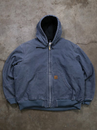 VINTAGE FADED MIDNIGHT BLUE CARHARTT HOODED JACKET