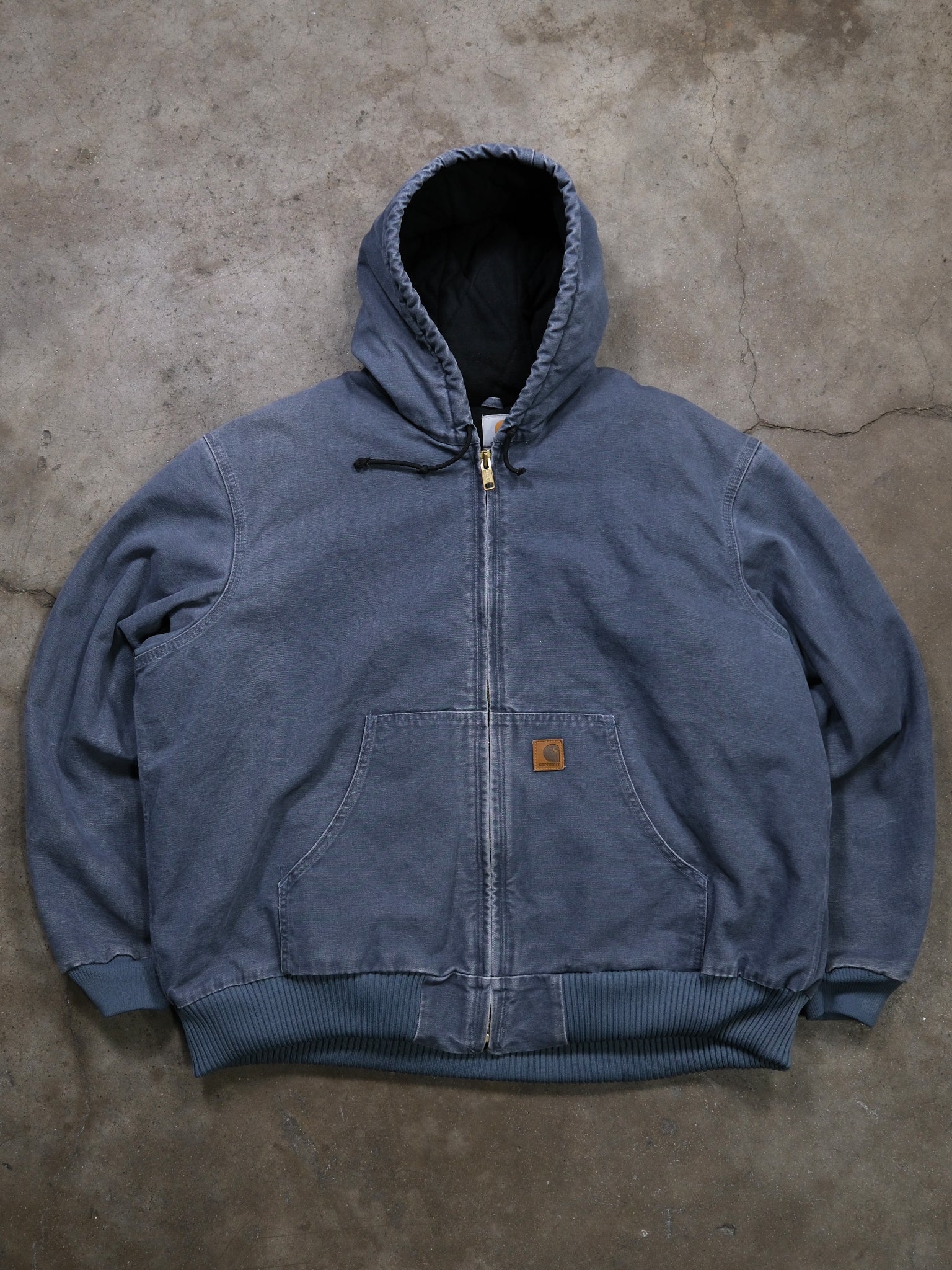 VINTAGE FADED MIDNIGHT BLUE CARHARTT HOODED JACKET
