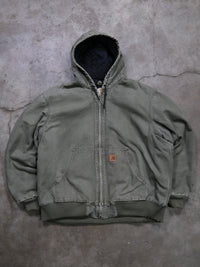 VINTAGE GREEN HOODED CARHARTT JACKET