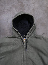 VINTAGE GREEN HOODED CARHARTT JACKET