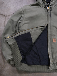 VINTAGE GREEN HOODED CARHARTT JACKET