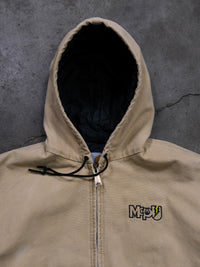 VINTAGE TAN 'MCPU' EMBROIDERED HOODED CARHARTT JACKET