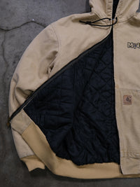 VINTAGE TAN 'MCPU' EMBROIDERED HOODED CARHARTT JACKET