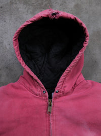 VINTAGE FADED & DISTRESSED RED HOODED CARHARTT JACKET