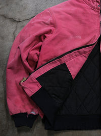 VINTAGE FADED & DISTRESSED RED HOODED CARHARTT JACKET