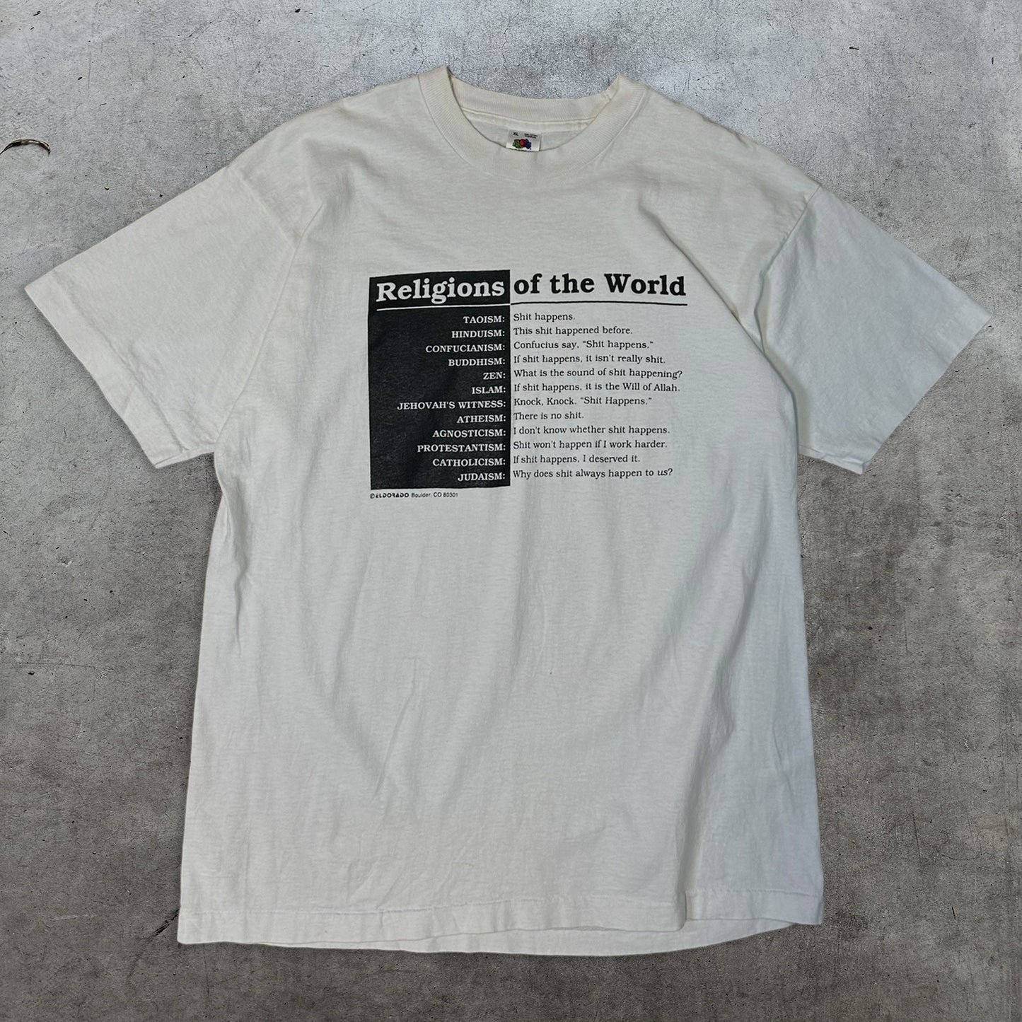 1990S "RELIGIONS OF THE WORLD" TEE / X-LARGE