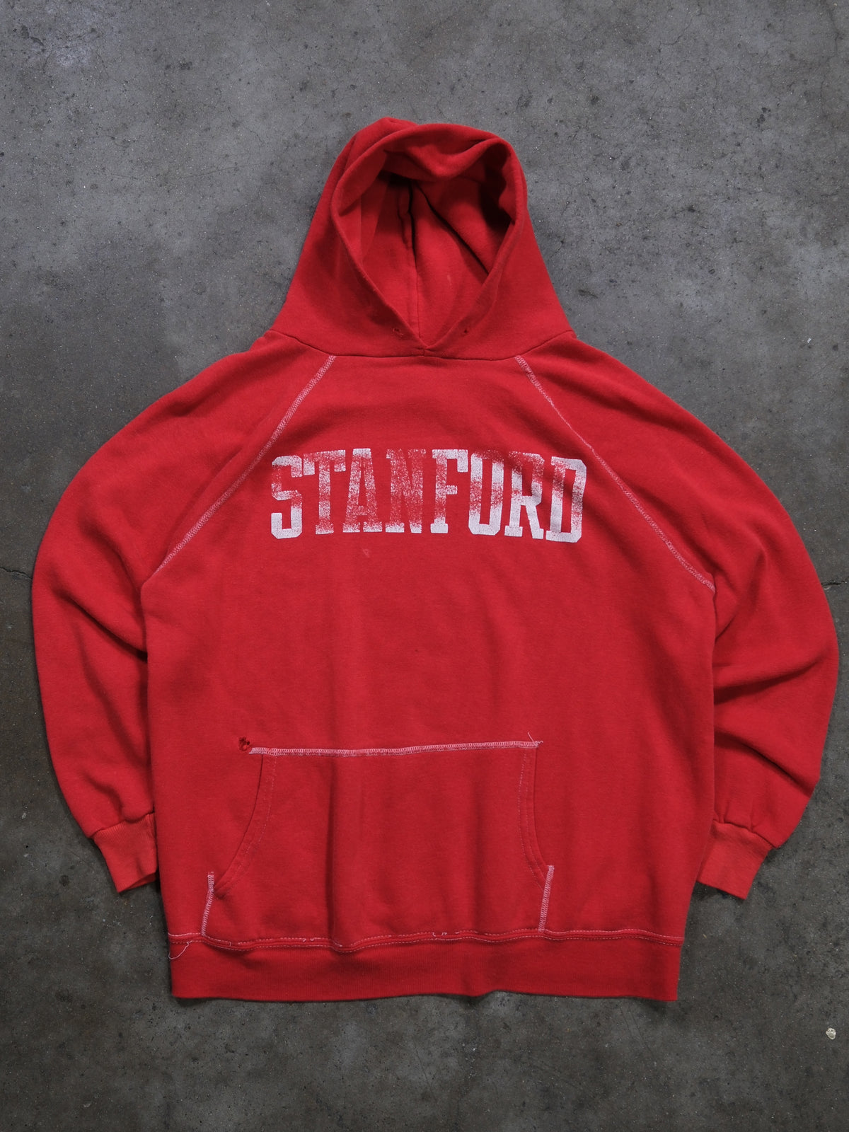 1980S RAGLAN 'STANFORD' HOODED SWEATSHIRT