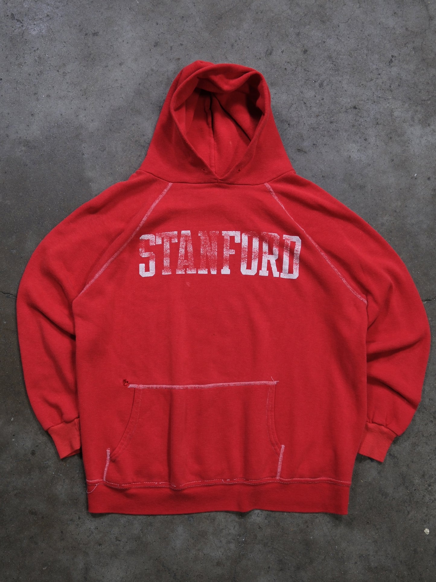 1980S RAGLAN 'STANFORD' HOODED SWEATSHIRT