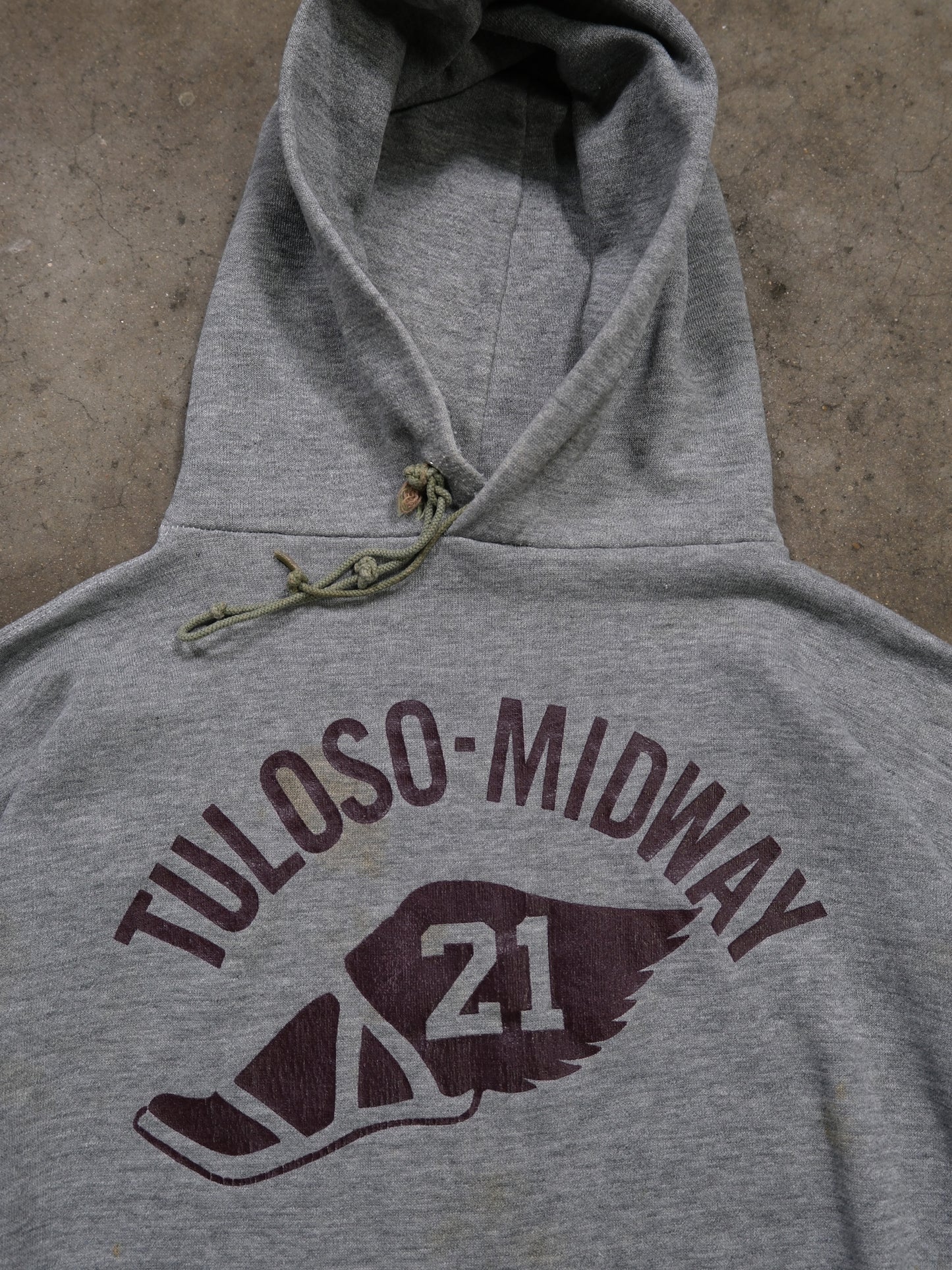 1970S RUSSELL 'TULOSO-MIDWAY' HOODED SWEATSHIRT