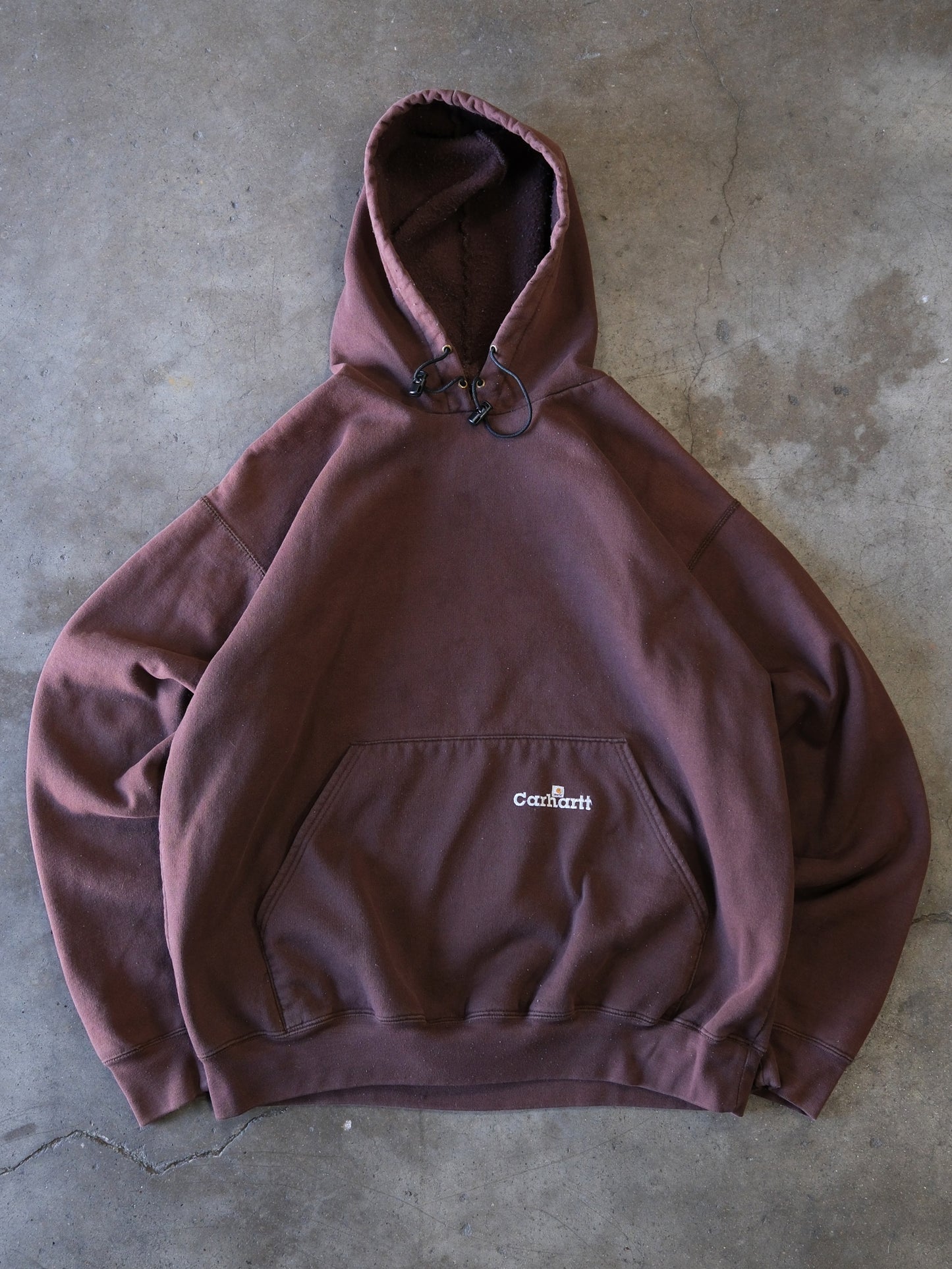 1990S BROWN CARHARTT HOODED SWEATSHIRT