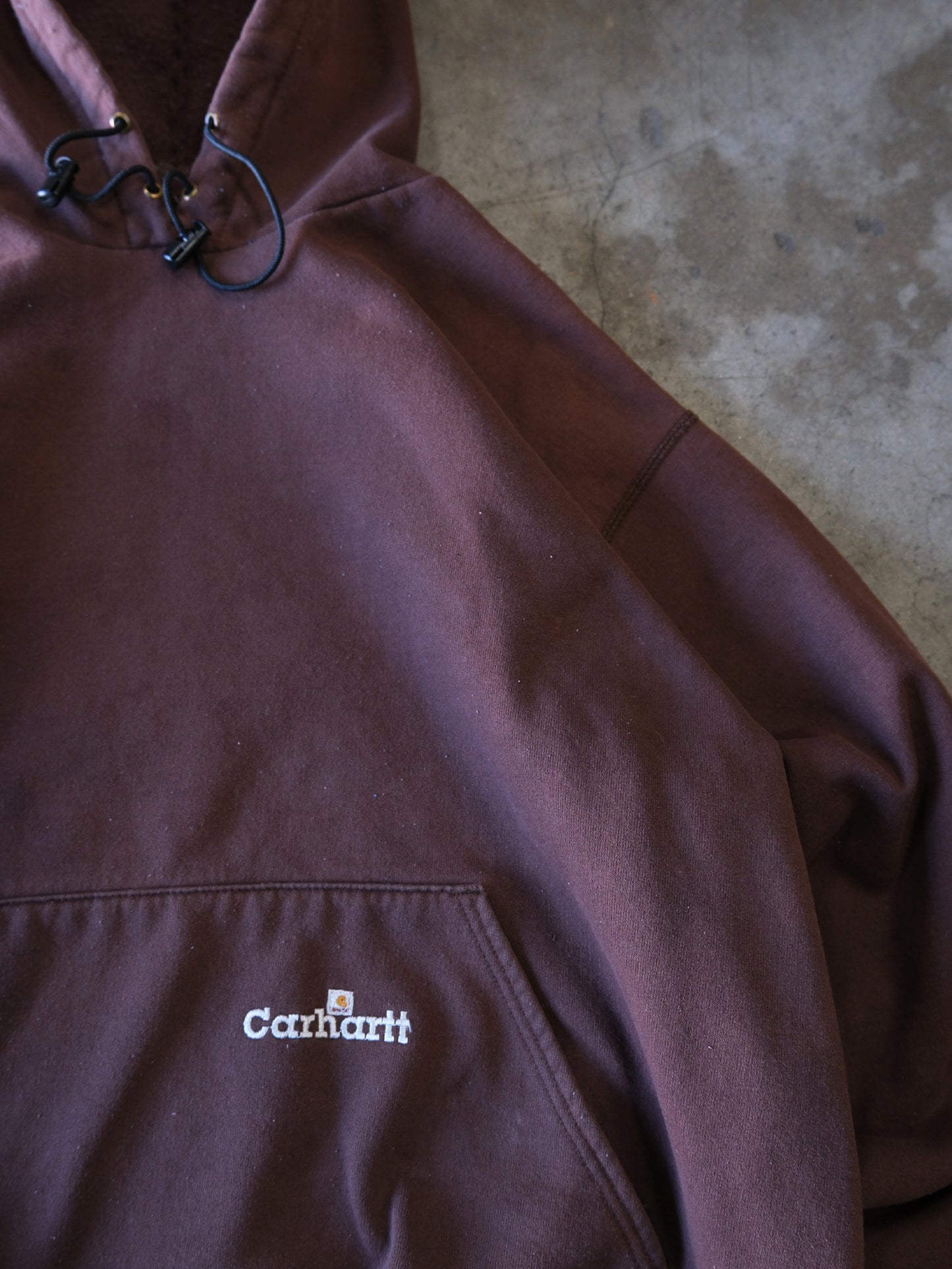 1990S BROWN CARHARTT HOODED SWEATSHIRT