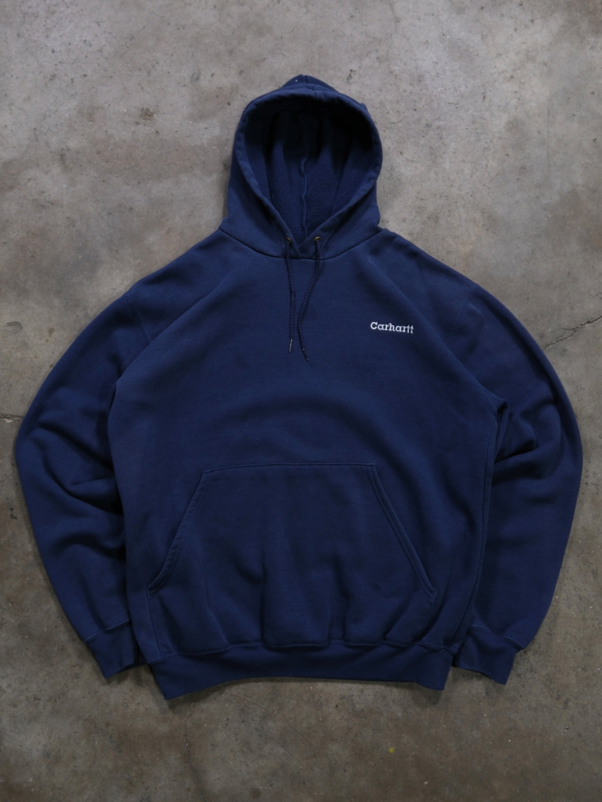 1990S NAVY BLUE CARHARTT HOODED SWEATSHIRT