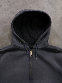 1990S FADED & DISTRESSED BLACK CARHARTT ZIPUP SWEATSHIRT