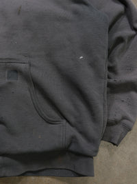 1990S FADED & DISTRESSED BLACK CARHARTT ZIPUP SWEATSHIRT