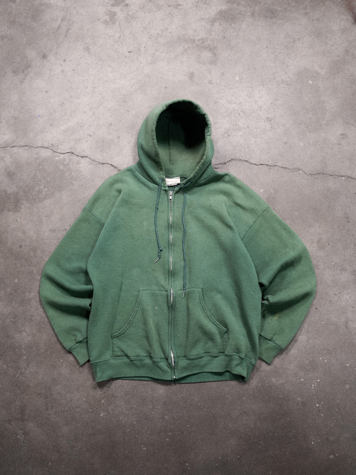 1990S GREEN RIDERS ZIP UP HOODIE