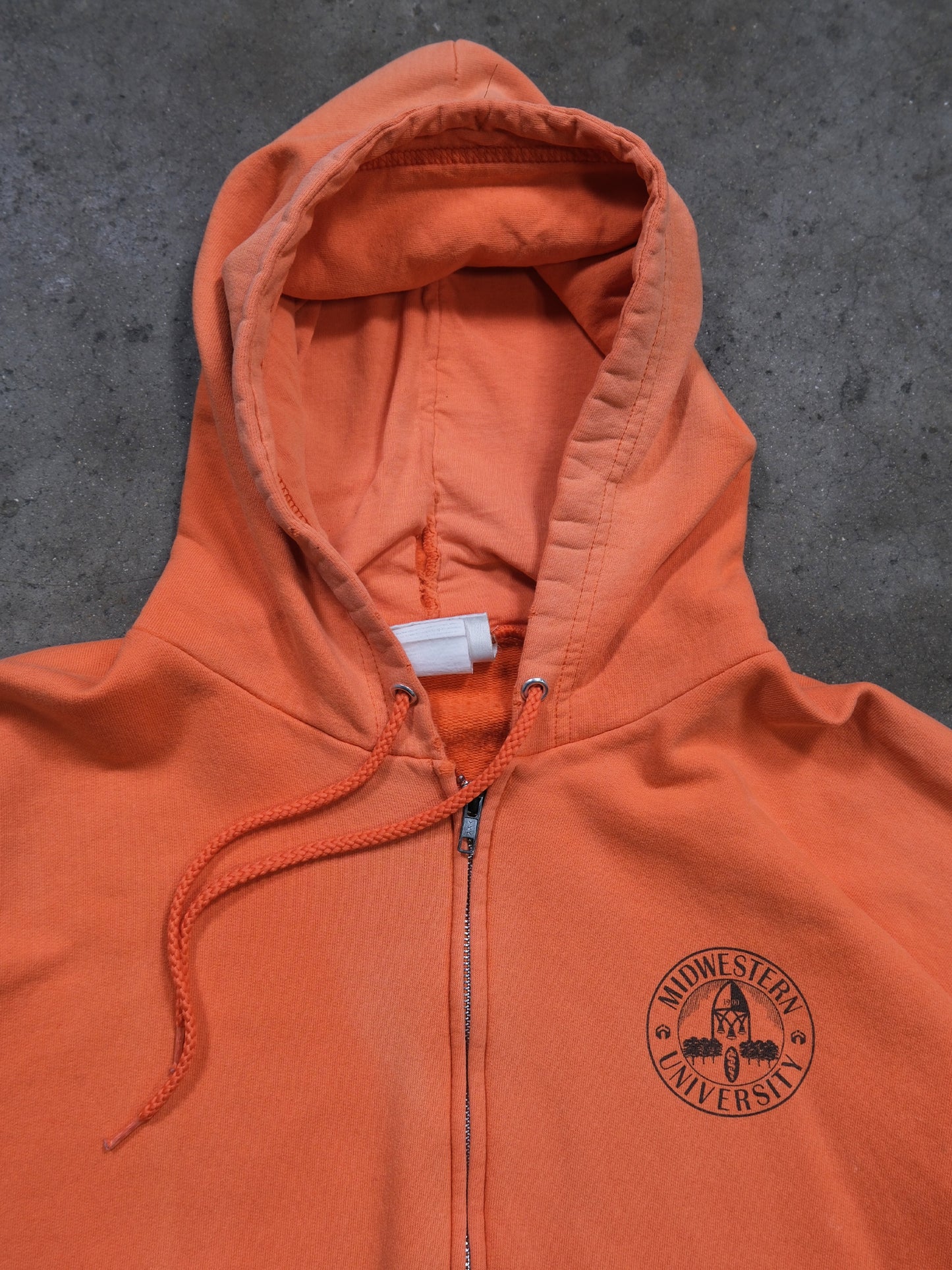 2000S SUNFADED ORANGE 'MIDWESTERN UNIVERSITY' HOODED SWEATSHIRT